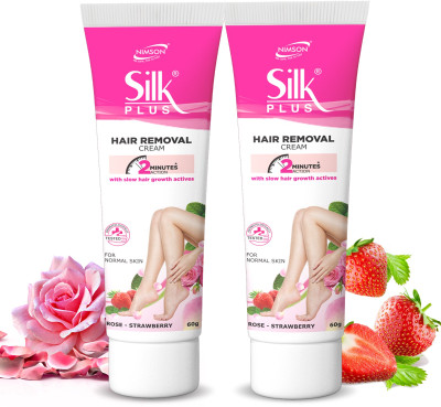 Nimson Silk Plus Rose Strawberry Instant Hair Removal Cream for Women & Men Cream(120 g, Set of 2)