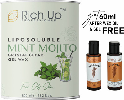 Richup Professional Liposoluble Mint Mojito Gel Wax for Smooth Hair Removal Wax(800 ml)