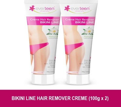 everteen Natural Bikini Line Hair Remover Creme for Women - 2 Packs (100g Each) Cream(200 g, Set of 2)