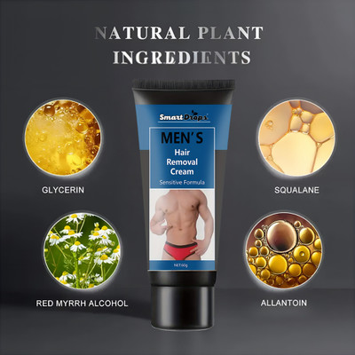 smartdrops Instant Hair Removal Cream For Pain Free & Ultra Effective For Men Cream(60 g)