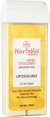 Herbdiva White Chocolate Depilation Wax Cartridge | Liposoluble, All Skin Types Wax(100 g)