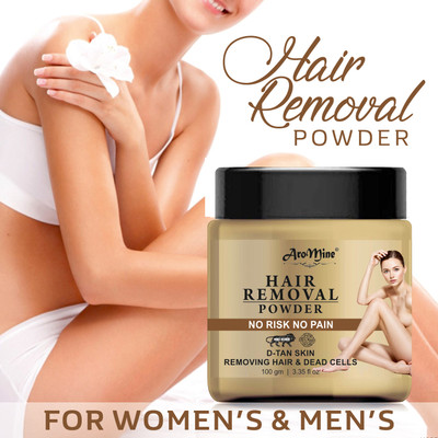AroMine Hair Removal Powder Three in one Use For Powder D-Tan Skin, Removing Hair Powder(100 g)