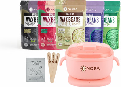 Enora Premium Waxing Kit for Women With Wax Heater + 5-Pack Hard Wax Beads+Accessories Wax(250 g)