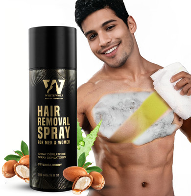 White Wolf Hair Removal Spray For Painless Hair Removal With Shea Butter For Man- Spray(200 ml)