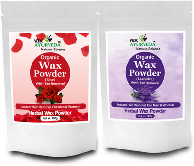 VEDICAYURVEDA Wax Powder for Hands, Legs, Underarms Bikini [Rose & Lavender Wax Powder] Powder(200 g)