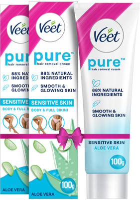 Veet Pure Hair Removal - Sensitive Skin Cream 100g,Set Of 2 Cream(200 g, Set of 2)