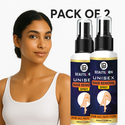 beautiloon Hair Removal Cream For Men & Women Normal Skin Spray(100 ml, Set of 2)