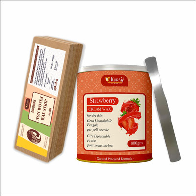 kuraiy Strawberry Wax for Smooth Hair Removal 800gm extracts Wax(800 g)