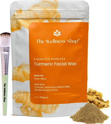 The Wellness Shop TURMERIC FACIAL - 5 MIN PAINLESS HERBAL POWDER Wax(100 g)