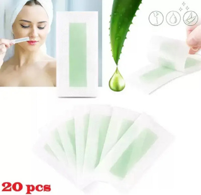 CATERINACHIARA green facial wax strip safe and painless for both men and women Strips../ Strips(20 Strips)