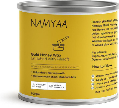 Namyaa Gold Honey Wax| Painless Wax| Suitable For All Skin Types Pack of 1 Wax(600 g)