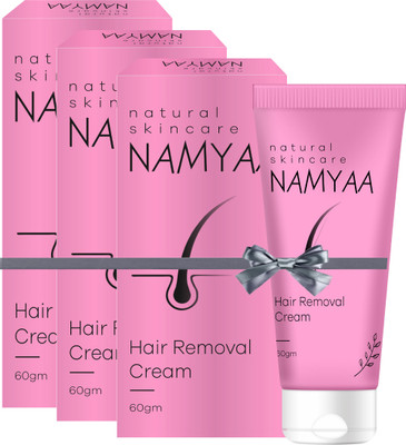 Namyaa Hair Removing Cream for Intimate Skin with After Wax Soothing Serum with Vitamin C-Pack of 3 Cream(180 g, Set of 3)
