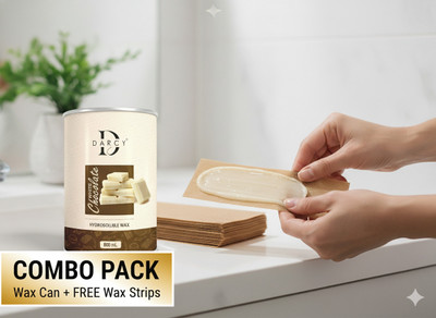 Darcy White Chocolate Hydrosoluble Wax 800ml COMBO with Wax Strips Cream(800 ml)