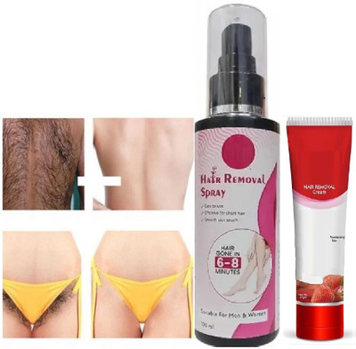 Jiwoo Bikini Hair Removal Cream & Spray for Women Spray(140 ml, Set of 2)