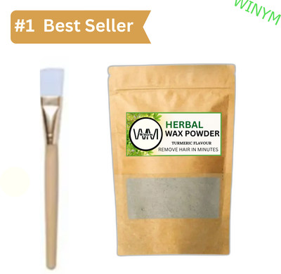 Winym Herbal Brown Wax Powder with Brush | Hair Removal Herbal Treatment Powder(100 g)