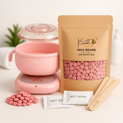 KIRUDI Silicon Wax Heater with Rose Pink Wax Beans Gentle Hair Removal Wax(1000 g)