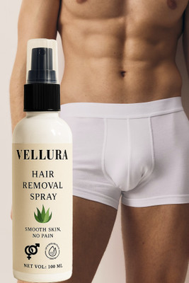 VELLURA Intimate Hair Removal Spray for Men – Fast, Painless & Soothing for All Skin Cream(100 ml)