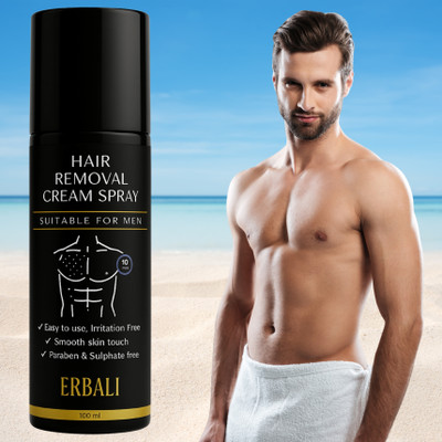 Erbali Men’s Hair Removal Cream Spray | 10-Minute Fast Action | Irritation-Free Cream(100 ml)