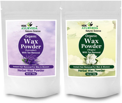 VEDICAYURVEDA Wax Powder for Hands, Legs, Underarms Bikini (Lavender & Mogra Wax Powder) Powder(200 g)
