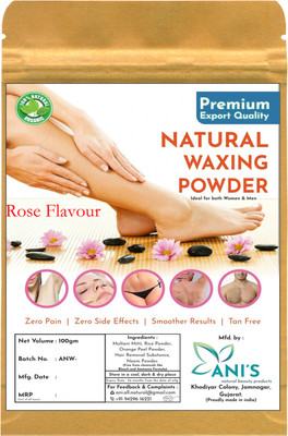 ANI'S Rose Flavor Natural Hair Removal Powder-Instant Hair Remover For Men and Women Wax(100 g)