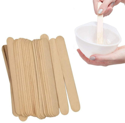 GLOW FIRST Wooden Professional Disposable Wax Knife Spatulas for Smooth Waxing Experience Wax(100 g, Set of 100)