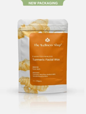 The Wellness Shop Turmeric Facial Wax Powder-5 Minute Painless Herbal Wax Powder 100g Pack Of 1 Powder(100 g)