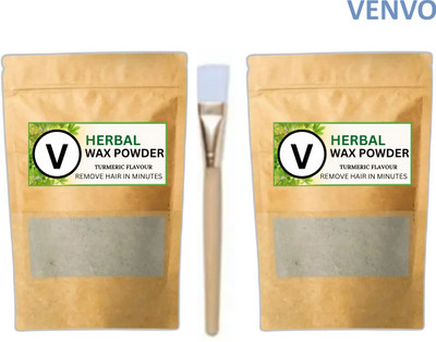 venvo Natural Herbal Hair Removal Wax Powder for Bikini Area With Soft Brush Powder(200 g, Set of 3)