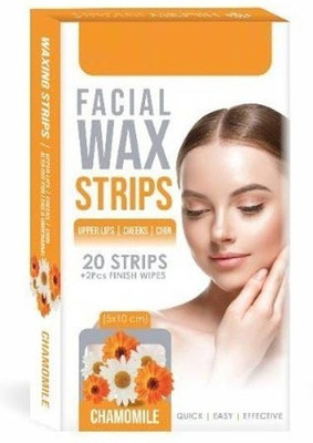klaty Facial Wax Strips | Face,Upper Lip & Chin Facial Wax|CHAMOMILE k Extract Strips(20 Strips)