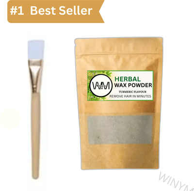 Winym Herbal Brown Wax Powder with Brush | Instant Hair Removal Pack Powder(100 g)