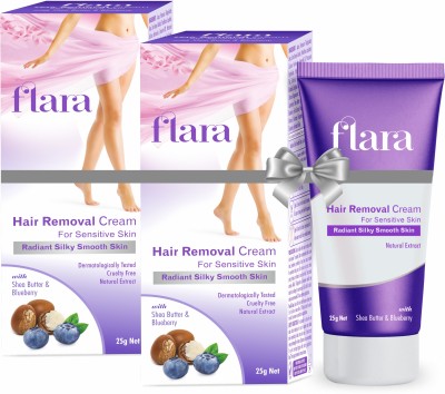 FLARA Hair Removal Cream - Sensitive Skin, Cream(25 g, Set of 2)