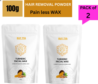 Buy TYA Turmeric Facial Wax 5-Min Hair Removal Powder for Clean Smooth Skin, x2 Wax(200 g, Set of 2)