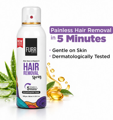 FURR By Pee Safe Hair Removal Spray Unisex, Aloe Vera & Paraben Free | Painless Body Hair Removal Spray(200 ml)