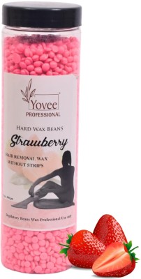 Yovee Professional Strawberry Stripless Hard Wax Beans Best for Smooth skin & Painless Hair Wax(400 g)