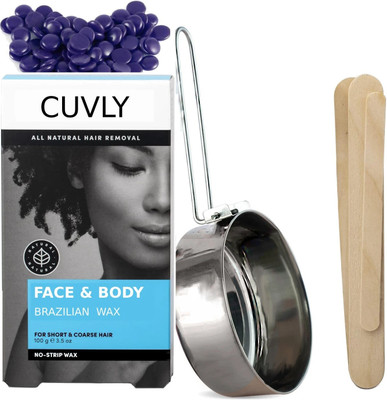 CUVLY Brazilian Katori Waxing Kit 100g–Stripless Wax for Face, Underarms,Bikini & Body Wax(100 g)