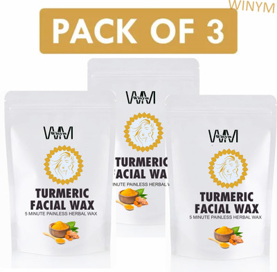 Winym Turmeric Hair Removal Wax Powder Fast & Gentle Hair Removal Pack of 3 Powder(300 g, Set of 3)