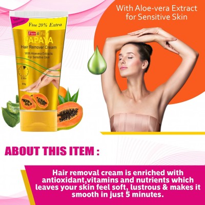 Face & Fair Papaya Hair Removal Cream | Skin Soft Hand & Leg Hair Removal Cream Cream(60 g)