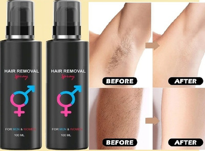 GFSU - GO FOR SOMETHING UNIQUE All Type Painless Hair Remover Chest, Back, Armpits private part Spray(200 ml, Set of 2)