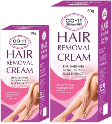 OO11 Rose Hair Removal Cream 60g +30g pack Cream(60 g, Set of 2)