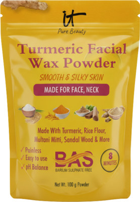 IT Pure Beauty Turmeric Facial Wax Powder 8 Min Painless (No Bad Smell) Herbal Wax Powder(100 g)