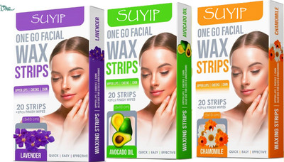 Suyip Facial Wax Strips – Triple Care Finish Wipe Kit Strips(100 g, Set of 3)