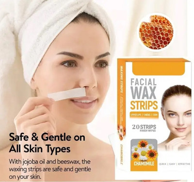 THTC Paper Hair Removal Waxing Strips for Eyebrows Face Upper Facial Strips green Strips(20 Strips)