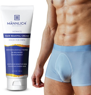 Mannlich Intimate/Private Hair Removal Cream for Men for Unwanted Coarse Pubic Hair Cream(100 ml)