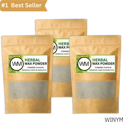 Winym Herbal Brown Wax Powder | Skin Brightening Wax Formula Pack of 2 Powder(300 g, Set of 3)