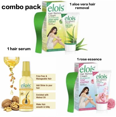 elois HAIR REMOVAL AND HAIR SERUM Cream(96 g, Set of 3)