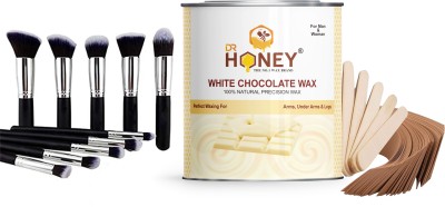 DR.HONEY Hair removal wax White chocolate 600 gm and black makeup brushes Wax(600 g)