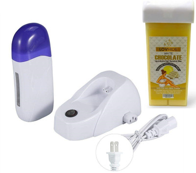 LOVHIDE Roll On Portable Cartridge Wax Depilatory Roller Heater with White Chocolate Wax(100 g)