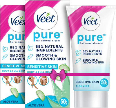Veet Pure Hair Removal - Sensitive Skin Cream 50g,Set Of 2 Cream(100 g, Set of 2)