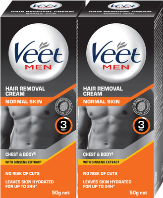 Veet Men Hair Removal - Normal Skin Cream50g,Set Of 2 Cream(100 g, Set of 2)