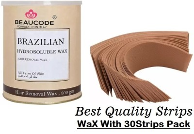 Beaucode Rica Brazilian Body Hair Wax -800gm + Wax Strips (Pack of 30 Strips) Wax(800 g)