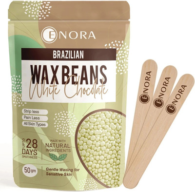 Enora Hair Removal Brazilian Hard Wax Beans | White Chocolate Wax(50 g)